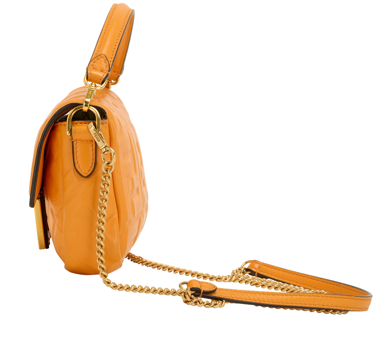 Mini Baguette, &pound;1,300, Handbags, Orange, Leather, Bottom view
